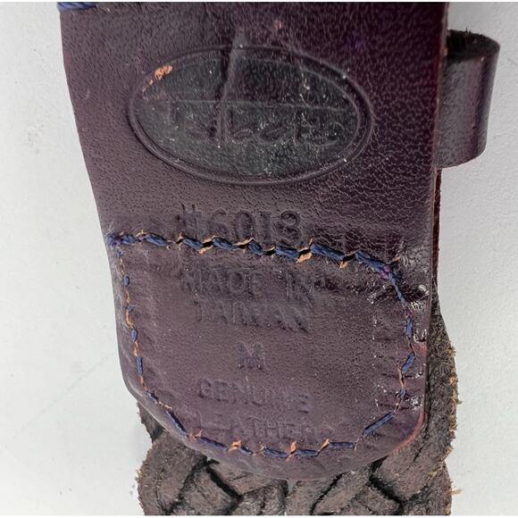 Talbots Braided Woven Belt Women Size Medium 35 Leather Chaps Rounded Buckle - Picture 2 of 5